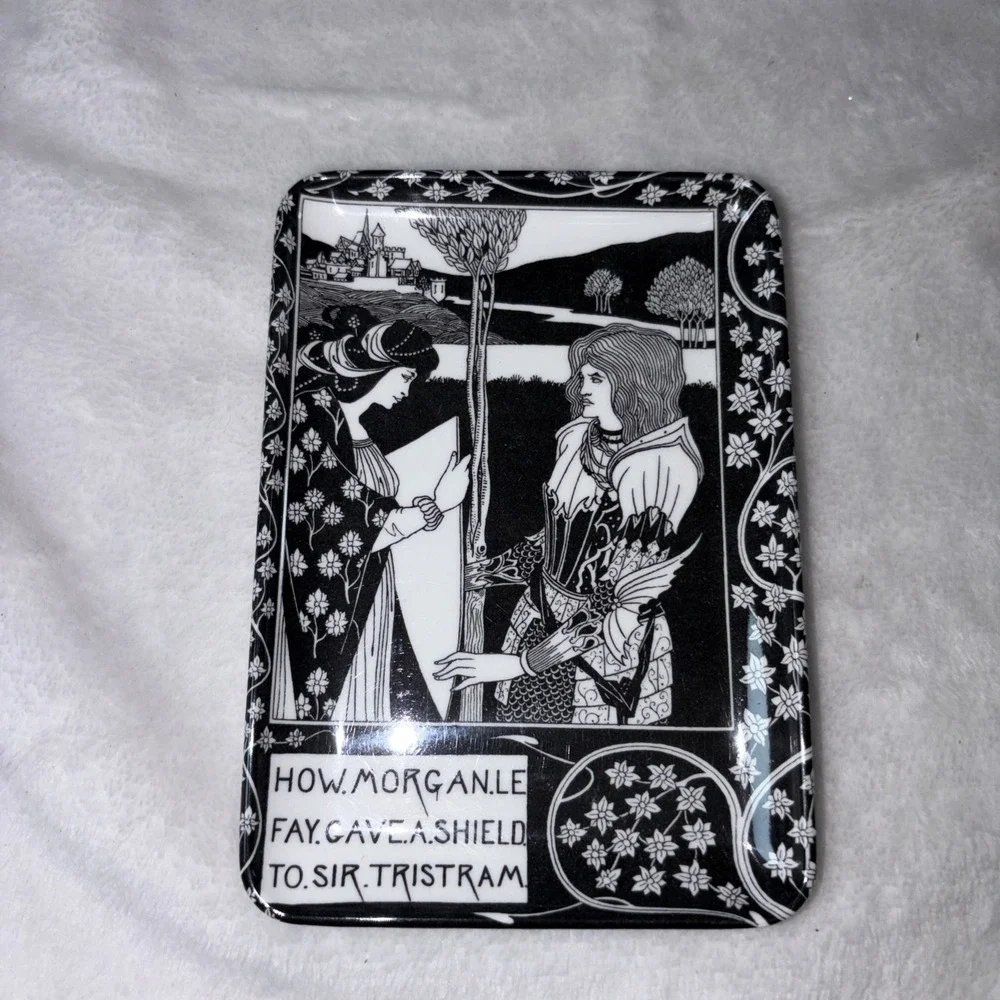 Vintage 70s Aubrey Beardsley Trinket Tray Illustrative  Melamine Mebel Italy EUC